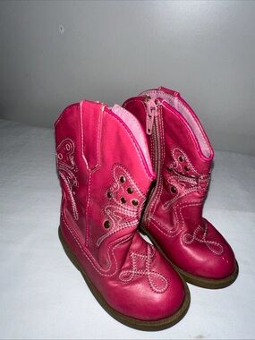 Cherokee Hot Pink Girls' Western Zip Boots